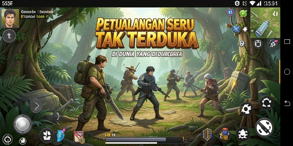 Tangkapan layar menunjukkan pemain menjelajahi dunia penuh misteri dalam 555F.