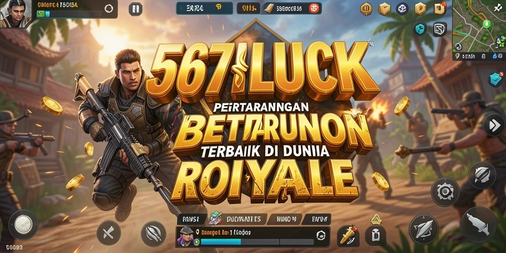 Tangkapan layar utama <strong>567LUCK</strong> menampilkan aksi sengit di battlefield Battle Royale.