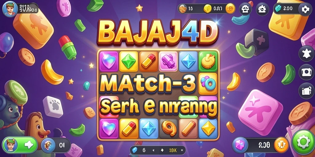 Tampilan tangkapan layar aksi seru dalam BAJAJ4D match-3.