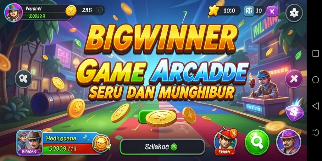Tampilan seru dari permainan arcade BIGWINNER dengan berbagai tantangan.