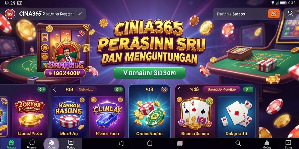 Tampilan gameplay menarik dari CINA365 dengan berbagai permainan kasino.