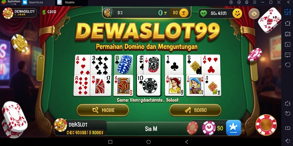 Screenshot gameplay DEWASLOT99 dengan tampilan permainan domino yang mendebarkan.