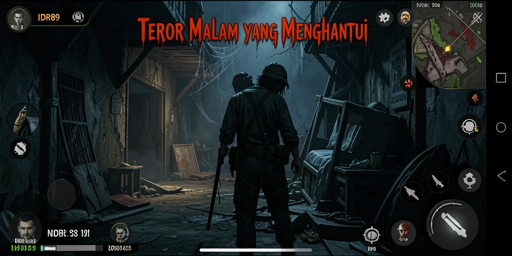 Gameplay menegangkan saat menjelajahi tempat angker dengan kejutan menakutkan.