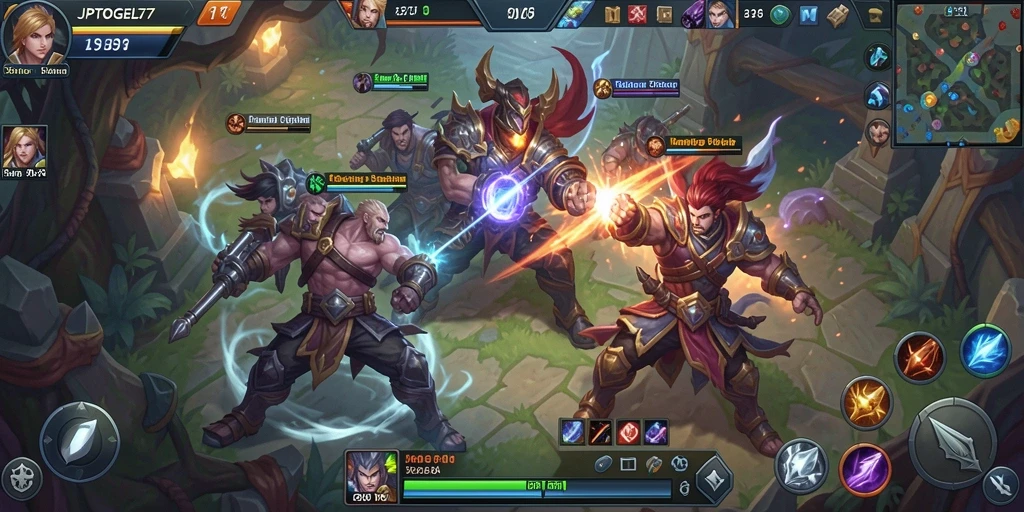 Tampilan gameplay seru dari game MOBA JPTOGEL77.