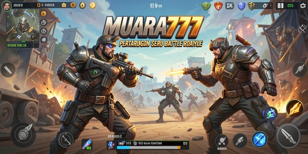 Screenshot utama MUARA777 menampilkan aksi seru dalam Battle Royale.