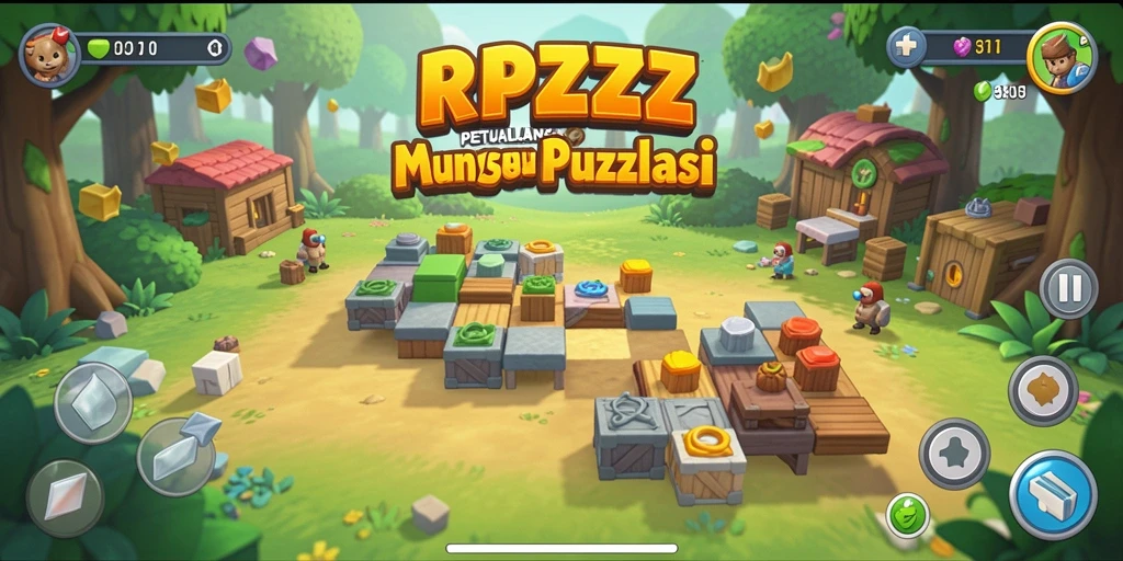 Tampilan utama gameplay RPZZZ dengan tantangan Puzzle.