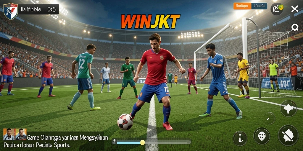 Tangkapan layar gameplay <strong>WINJKT</strong> menunjukkan aksi seru dalam pertandingan olahraga.