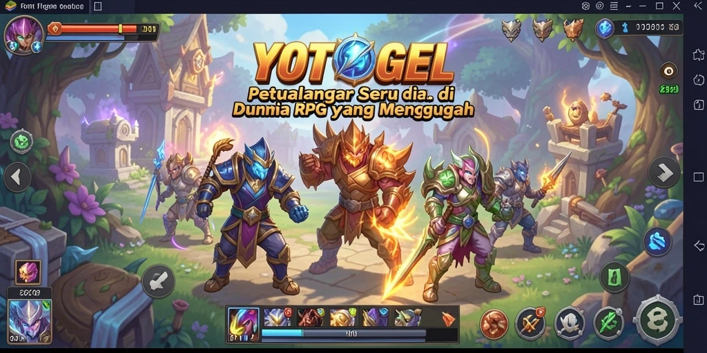 Tangkapan layar gameplay YOTOGEL menampilkan pertarungan mendebarkan dengan karakter unik.