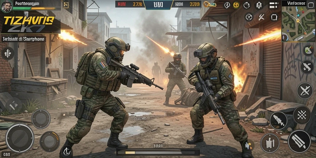 Tampilan gameplay seru di ZK7 dengan karakter bertarung.