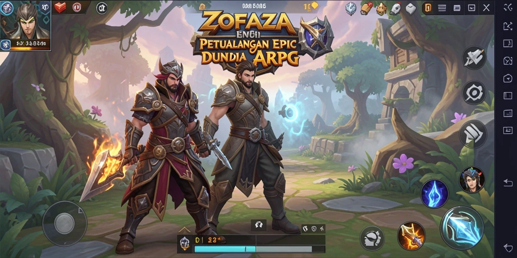 Screenshot gameplay ZOFAZA dengan aksi pertempuran seru.